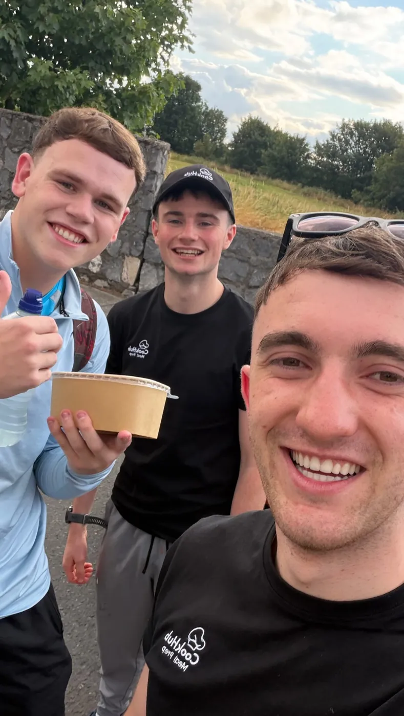 The lads with customers